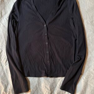 Vuori Black Button-Up Cardigan